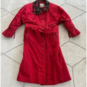 Vintage 90s Red Fleet Street Full-Length Insulated & Belted Winter Coat  Sz 10